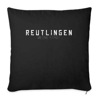 Reutlingen Ma ville - Housse de coussin décorative 45 x 45 cm - noir - Devant