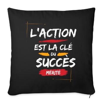 Motivational Quote for Success - Sofa pillowcase 17,3'' x 17,3'' (45 x 45 cm) - black - Front