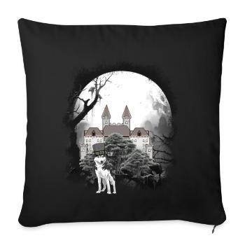 Medieval Castle Forest Wolves Fairy Tale Wehrwolf - Sofa pillowcase 17,3'' x 17,3'' (45 x 45 cm) - black - Front