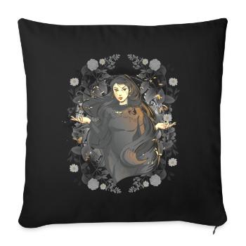 Natur Wald Schamanin okkult spirituell Myth - Sofakissenbezug 45 x 45 cm - Schwarz - Vorne