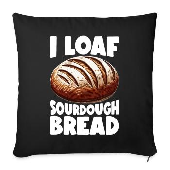 Sourdough Bread Bread Baking Sourdough Starter - Sofa pillowcase 17,3'' x 17,3'' (45 x 45 cm) - black - Front