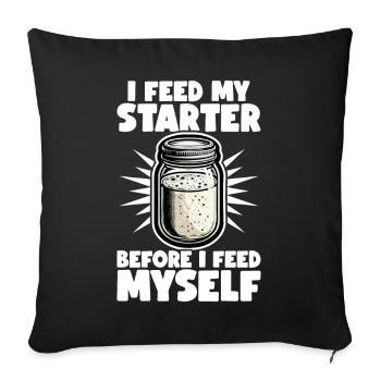 Sourdough Starter Sourdough Bread Bread Baking - Sofa pillowcase 17,3'' x 17,3'' (45 x 45 cm) - black - Front