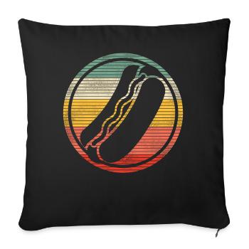 Hot Dog Adulte Rétro Vintage - Housse de coussin décorative 45 x 45 cm - noir - Devant