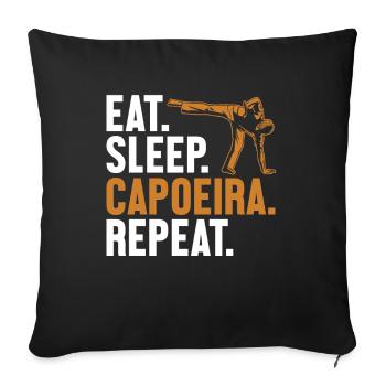 Manger Dormir Capoeira Répéter Ginga Capoeirista Danse - Housse de coussin décorative 45 x 45 cm - noir - Devant