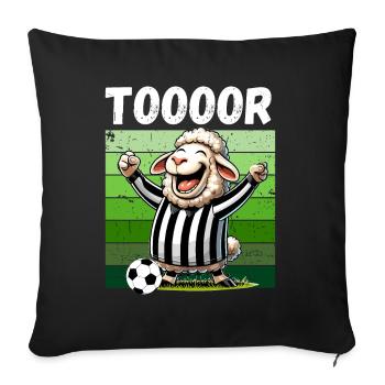 Football Fan de football Arbitre Penalty Kick Terrain de football - Housse de coussin décorative 45 x 45 cm - noir - Devant