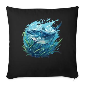 Tuna Thunfische Thunfisch - Sofakissenbezug 45 x 45 cm - Schwarz - Vorne