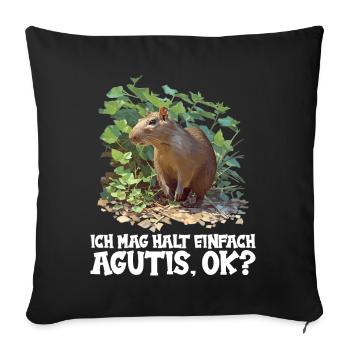 Agouti Agutis Aguti - Sofakissenbezug 45 x 45 cm - Schwarz - Vorne