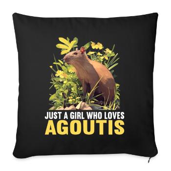 Agouti Agutis Aguti - Sofakissenbezug 45 x 45 cm - Schwarz - Vorne
