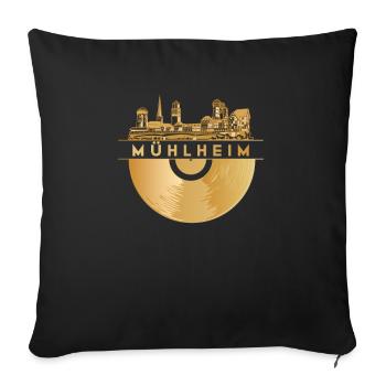 Vinyl Record Disco Music Skyline-Mühlheim - Sofa pillowcase 17,3'' x 17,3'' (45 x 45 cm) - black - Front