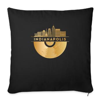 Disque vinyle Disco Musique - Housse de coussin décorative 45 x 45 cm - noir - Devant