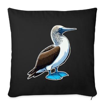 Oiseau à pieds bleus Booby Birds Cadeau d’oiseau - Housse de coussin décorative 45 x 45 cm - noir - Devant