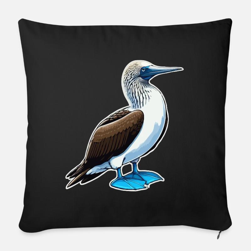 Vogel Blaufuß Tölpel Vogel Geschenk - Sofakissenbezug 45 x 45 cm - Schwarz