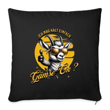 J’aime juste la peau de chamois - Housse de coussin décorative 45 x 45 cm - noir - Devant