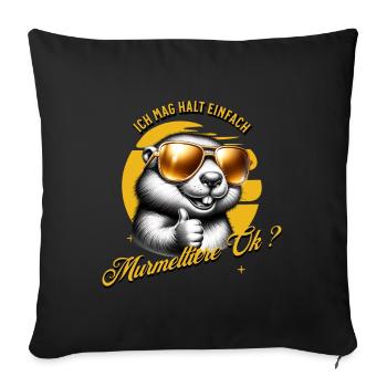 J’aime juste les marmottes - Housse de coussin décorative 45 x 45 cm - noir - Devant