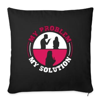 Hot Tea Lover My Problem My Solution Pictogram Mom - Sofa pillowcase 17,3'' x 17,3'' (45 x 45 cm) - black - Front
