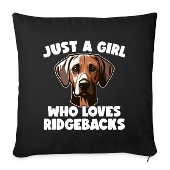 Rhodesian Ridgeback Mädchen Rhodesian Ridgebacks - Sofakissenbezug 45 x 45 cm - Schwarz - Vorne