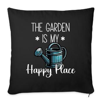The Garden Is My Happy Place - Sofa pillowcase 17,3'' x 17,3'' (45 x 45 cm) - black - Front