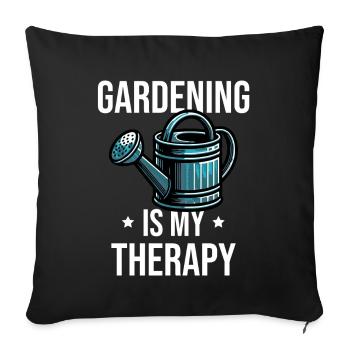 Gardening Is My Therapy - Sofa pillowcase 17,3'' x 17,3'' (45 x 45 cm) - black - Front