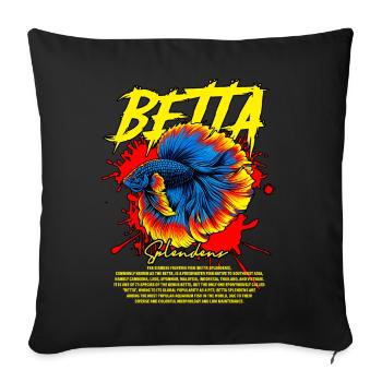 Betta Fish Keeper Moderne Streetwear - Sofakissenbezug 45 x 45 cm - Schwarz - Vorne