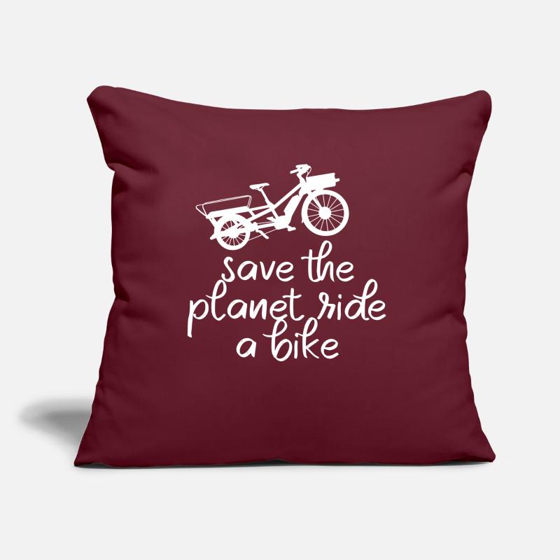 Save The Planet Vélo cargo Vélo cargo Housse de coussin décorative 45 x 45 cm