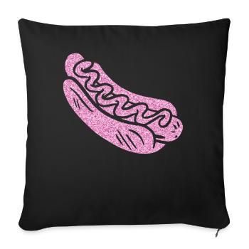 Hot Dog Adult Pink Diamonds - Sofa pillowcase 17,3'' x 17,3'' (45 x 45 cm) - black - Front