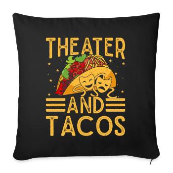 Conception de théâtre musical et de tacos - Housse de coussin décorative 45 x 45 cm - noir - Devant