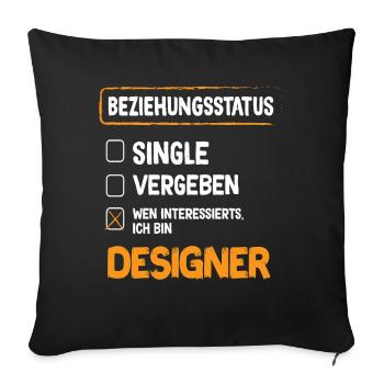Statut de la relation avec le concepteur - Housse de coussin décorative 45 x 45 cm - noir - Devant
