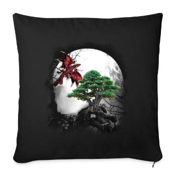 Drache Drachen Fabel Mittelalter Märchen Myth - Sofakissenbezug 45 x 45 cm - Schwarz - Vorne