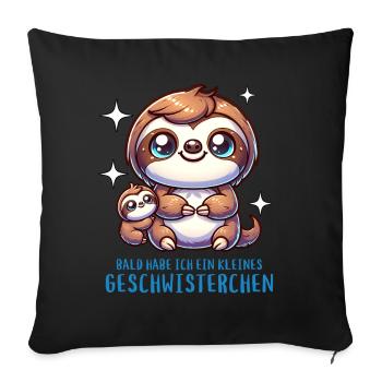 J’ai un frère ou une sœur - Housse de coussin décorative 45 x 45 cm - noir - Devant