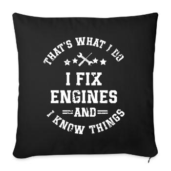 Car mechanic mechatronics technician screwdriver sayings - Sofa pillowcase 17,3'' x 17,3'' (45 x 45 cm) - black - Front