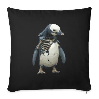 Penguin Skeleton Halloween Penguin - Sofa pillowcase 17,3'' x 17,3'' (45 x 45 cm) - black - Front