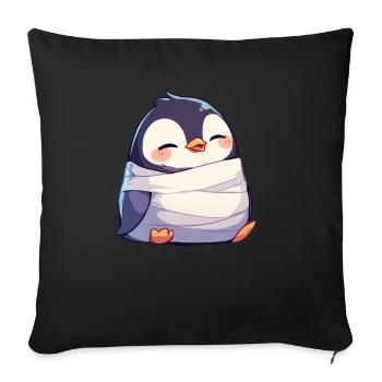 Pingouin Maman Halloween Pingouin Mignon - Housse de coussin décorative 45 x 45 cm - noir - Devant
