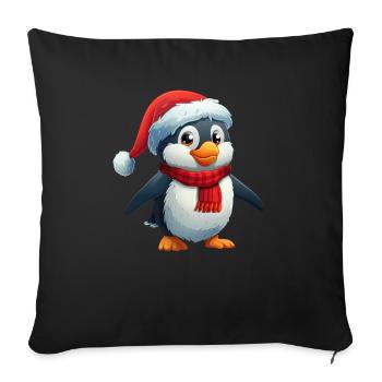Pingouin Père Noël Noël Pingouin Niedlic - Housse de coussin décorative 45 x 45 cm - noir - Devant