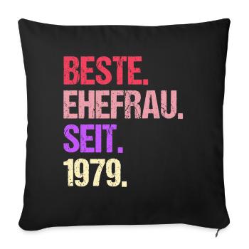 Valentine's Day Best Wife Since 1979 - Sofa pillowcase 17,3'' x 17,3'' (45 x 45 cm) - black - Front