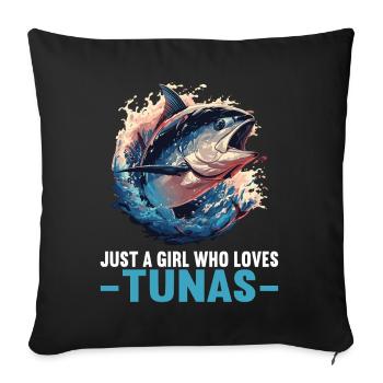 Tuna Thunfische Thunfisch - Sofakissenbezug 45 x 45 cm - Schwarz - Vorne