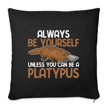 Platypus - Sofa pillowcase 17,3'' x 17,3'' (45 x 45 cm) - black - Front