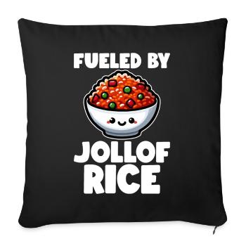 Jollof Rice - Sofa pillowcase 17,3'' x 17,3'' (45 x 45 cm) - black - Front