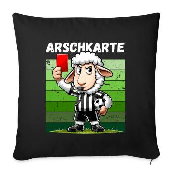 Football Football Fan Final Red Card Foul Funny - Sofa pillowcase 17,3'' x 17,3'' (45 x 45 cm) - black - Front