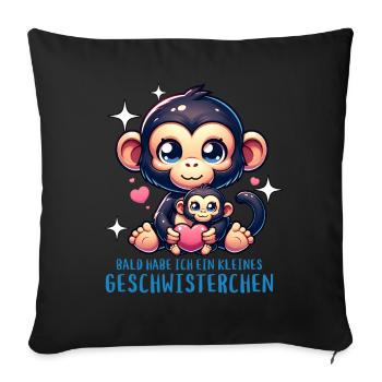 J’ai un frère ou une sœur - Housse de coussin décorative 45 x 45 cm - noir - Devant