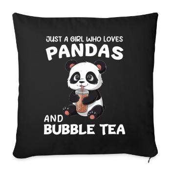 Panda Panda Bear Funny - Sofa pillowcase 17,3'' x 17,3'' (45 x 45 cm) - black - Front