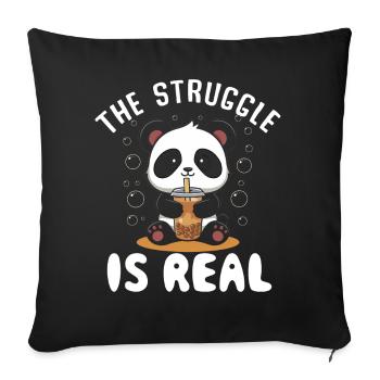 Panda Panda Bear Funny - Sofa pillowcase 17,3'' x 17,3'' (45 x 45 cm) - black - Front