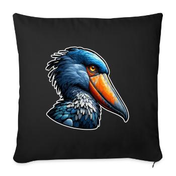 Schuhschnabel Storch Geschenk Schuhschnabel Störche Vogel - Sofakissenbezug 45 x 45 cm - Schwarz - Vorne