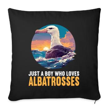 Albatross Albatrosse Albatros - Sofa pillowcase 17,3'' x 17,3'' (45 x 45 cm) - black - Front