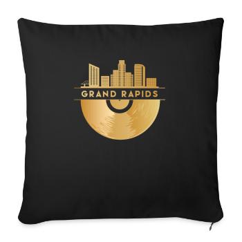 Disque vinyle Disco Musique - Housse de coussin décorative 45 x 45 cm - noir - Devant