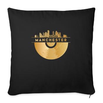 Disque vinyle Disco Musique - Housse de coussin décorative 45 x 45 cm - noir - Devant