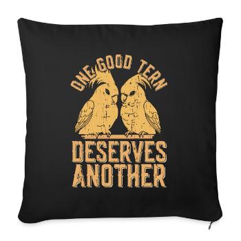 Birdwatching One Good Tern Deserves Bird Lover - Sofa pillowcase 17,3'' x 17,3'' (45 x 45 cm) - black - Front