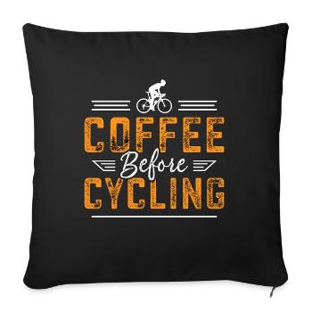 Cyclist Coffee Before Mountain Biking Coffee Lover - Sofa pillowcase 17,3'' x 17,3'' (45 x 45 cm) - black - Front