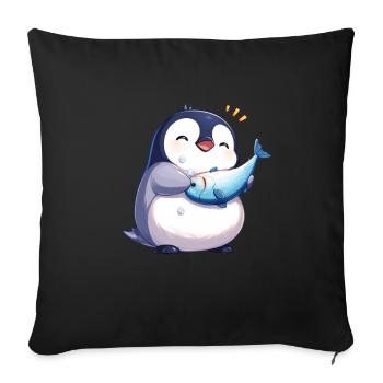 Pingouin Kawaii Pingouin Mignon - Housse de coussin décorative 45 x 45 cm - noir - Devant