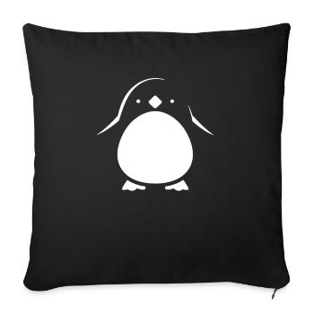 Pingouin Kawaii Pingouin mignon - Housse de coussin décorative 45 x 45 cm - noir - Devant