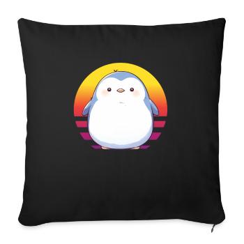 Penguin Kawaii Penguin Cute - Sofa pillowcase 17,3'' x 17,3'' (45 x 45 cm) - black - Front